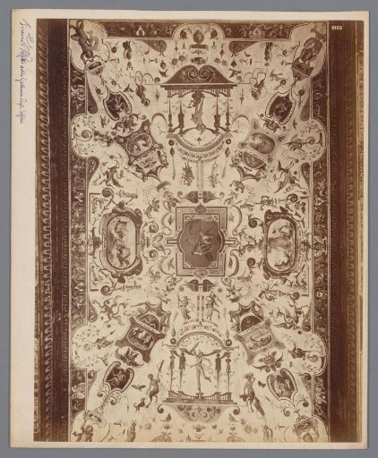 Photographic reproduction of a ceiling painting in the Galleria degli Uffizi at Florence, Italy