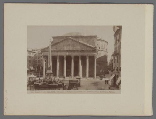 View of the Pantheon and the Macuteo obelisk in Rome, Italy