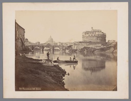 Fishermen along the Tiber in Rome, Italy