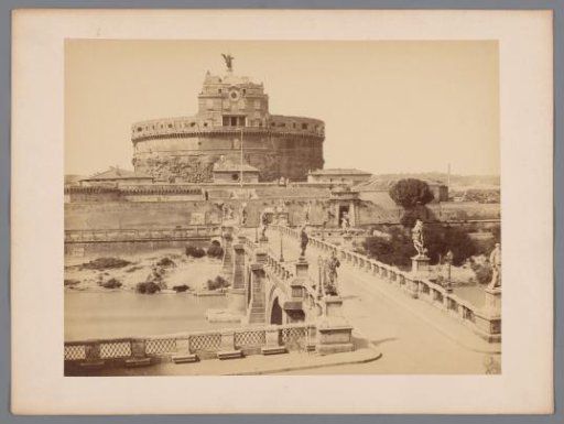 View of the Castel Sant'Angelo and the Ponte Sant'Angelo in Rome, Italy