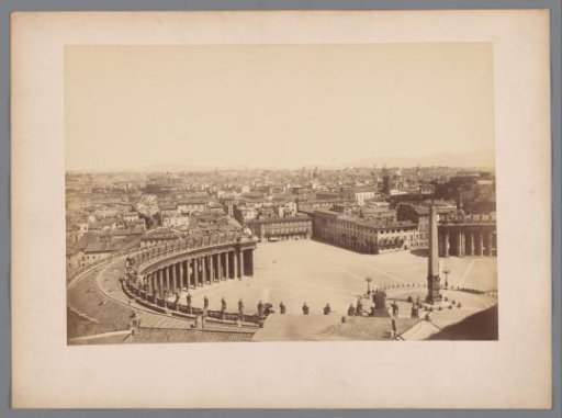 View of St. Peter's Square with the Vatican Obelisk and the Apostolic Palace in Vatican City, Italy