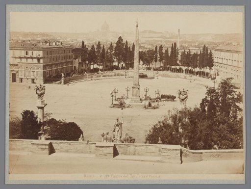 View of the Piazza del Popolo with an Egyptian obelisk in Rome, Italy
