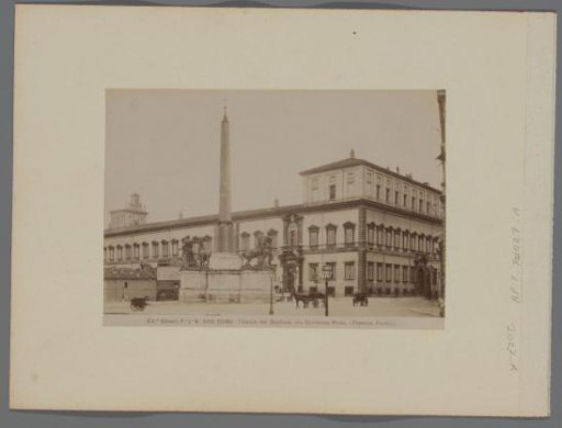 View of the Palazzo Quirinale in Rome, with obelisk in the foreground, Italy