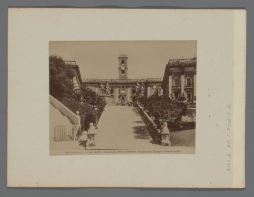 Stairs to the Palazzo Senatorio on the Capitoline in Rome, Italy