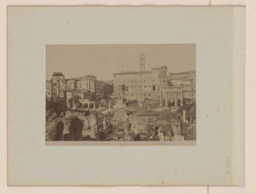 View of the Roman Forum towards the Capitoline in Rome, Italy
