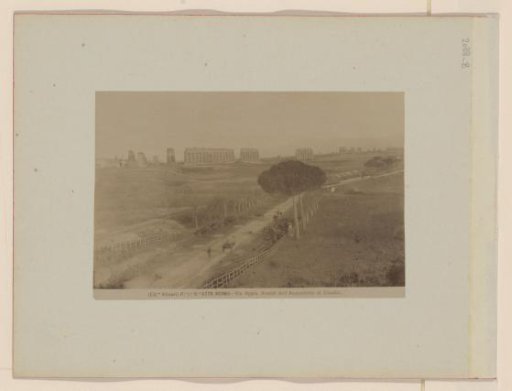 View of the remains of the Aqueduct of Claudius and the Via Appia, near Rome, Italy