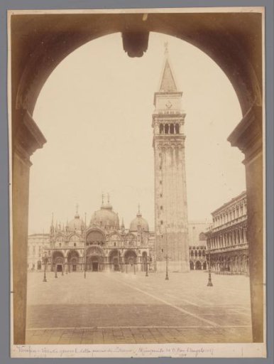 View of St Mark's Square towards the Campanile from the Gallery of the Palazzo Correr, Venice
