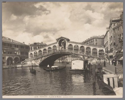 View of the Rialto Bridge over the Grand Canal in Venice