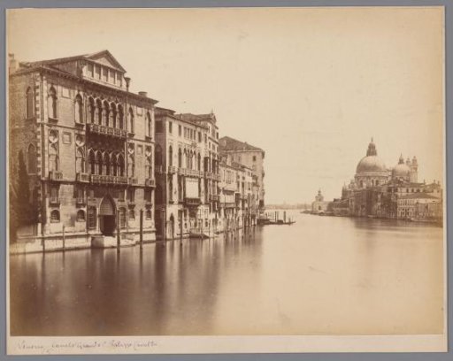 View in the Grand Canal in Venice with the Basilica of Santa Maria della Salute on the right