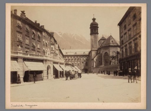 View of the Burggraben and the Hofkirche in Innsbruck, Austria