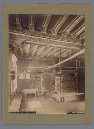 Interior of a room with wooden furnishings