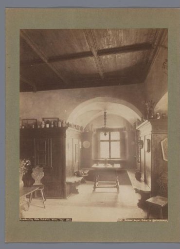 Interior of a room with bay window