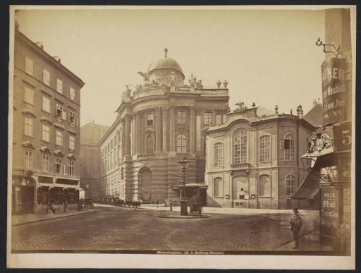 View of Michaelerplatz with the Burgtheater in the background in Vienna, Austria