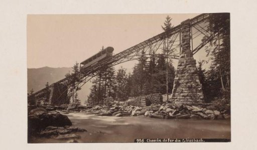View of the Giessbach rack railway on the Brienzersee, Switzerland