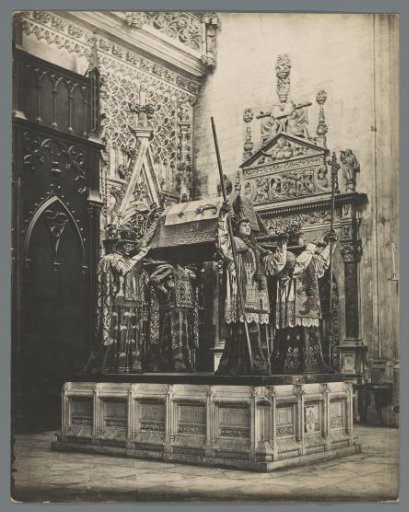 Monumental tomb of Christopher Columbus in the Cathedral of Seville