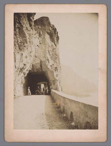 Five persons on the Axenstrasse in Switzerland