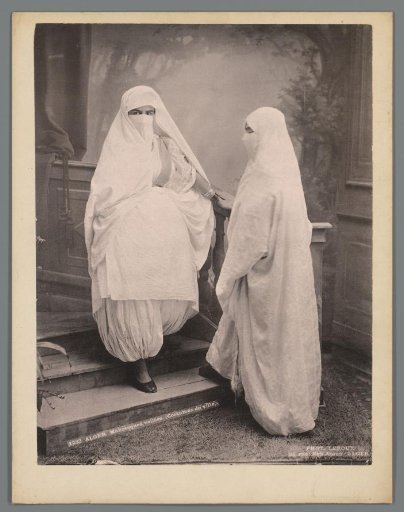 Portrait of two unknown veiled women