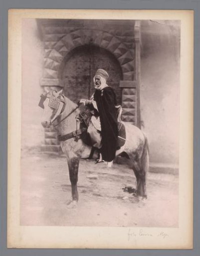 Officer on horseback, presumably in Algiers