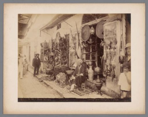 Bazaar in Tunisia, possibly in the Medina of Tunis