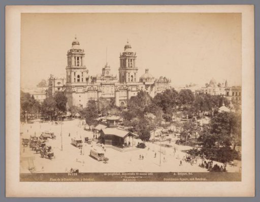 View of the Plaza de la Constitución and the Cathedral of Mexico City