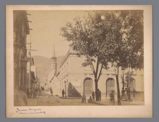 Street Scene in Caracas, with a School Building in the Foreground