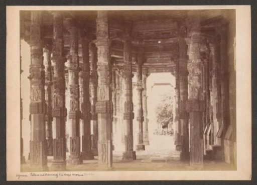 Colonnade of the Adhai Din Ka Jhonpra-mosque in Ajmer, Rajasthan, India