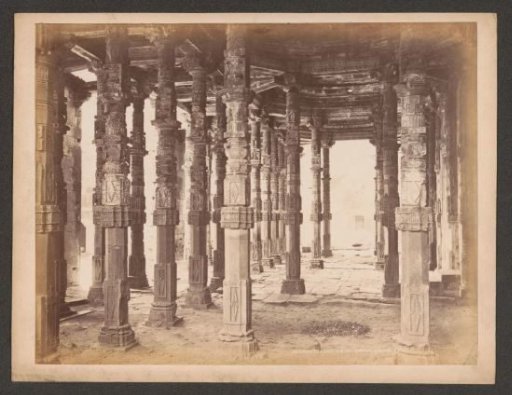 Colonnade of the Adhai Din Ka Jhonpra mosque in Ajmer, Rajasthan, India