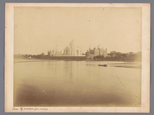 View of the Taj Mahal from the Yamuna river, Agra, Uttar Pradesh, India