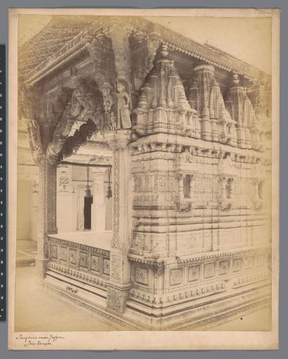 Altar in the Digambar Jain temple in Sanganer near Jaipur, Rajasthan, India