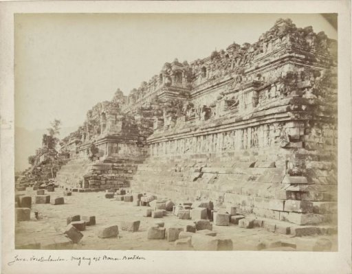 View of the Borobudur before restoration