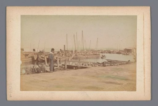 Harbour with fishing boats in Japan