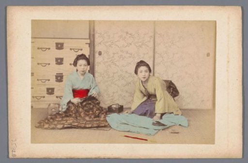 Double portrait of two unknown Japanese women