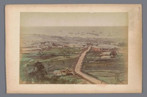 View of the coastal town in Japan