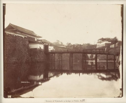 Nijūbashi Bridge (now the Seimon Ishibashi Bridge) at the Kokyo in Tokyo