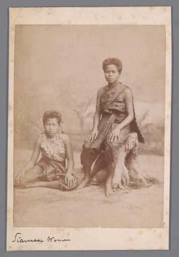Double portrait of two unknown Thai women