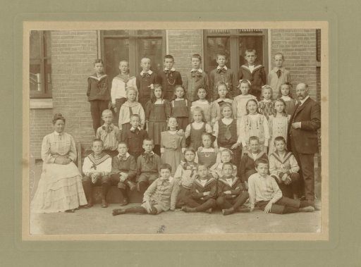 School photograph of children outside at school