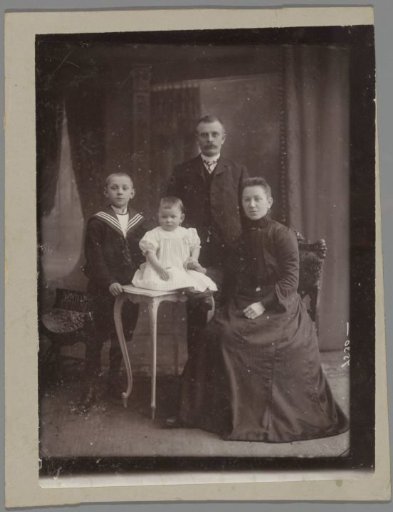 Studio portrait of a man, a woman and two children
