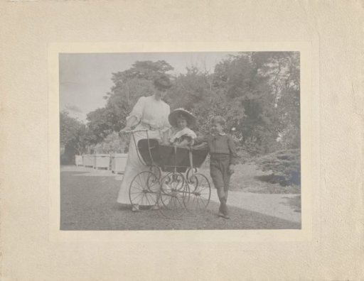 Portrait of a woman with two children