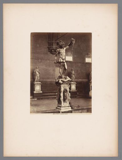 Sculpture Perseus by Benvenuto Cellini in the Loggia de Lanzi in Florence, Italy