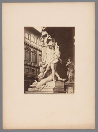 Sculpture of The Rape of Polyxena by Pyrrhus by Pio Fedi in the Loggia dei Lanzi in Florence, Italy