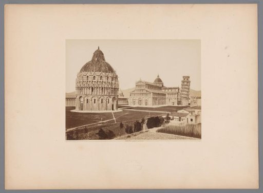 View of the cathedral and the Baptistery in Pisa, Italy