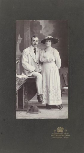 Studio portrait of an unknown couple, Surabaya