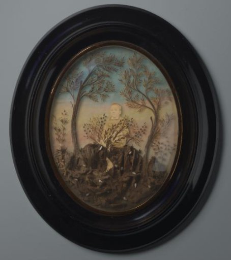 Mourning Portrait of an Unknown Boy in a Landscape with Trees and Rocks
