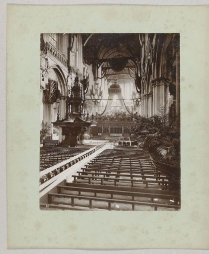 Interior of the New Church, Amsterdam, as it was at the inauguration of Wilhelmina as queen