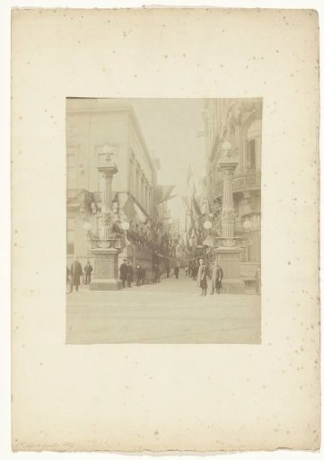 Decoration of the Kalverstraat during the April Festivals of 1887