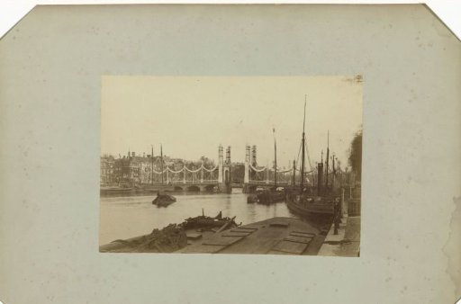Decoration on the Magere Brug at the reception of William III and Emma in Amsterdam