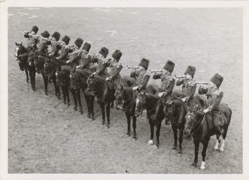 Trumpeters of the "Special Volunteer Landsturm" on horseback