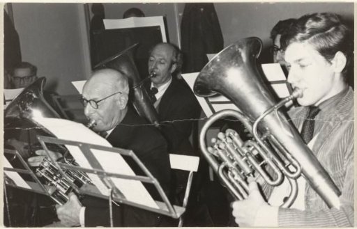 Portrait of a group of wind players