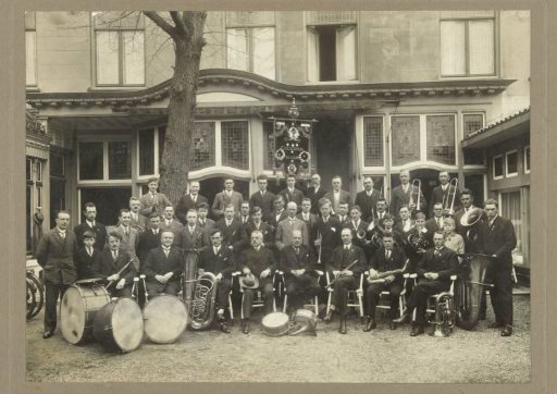 Group Portrait of Members of Harmonie 'Crescendo' from Bussum
