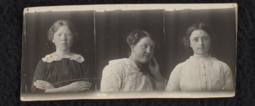 Strip of Three Snapshots of Three Different Unknown Young Women